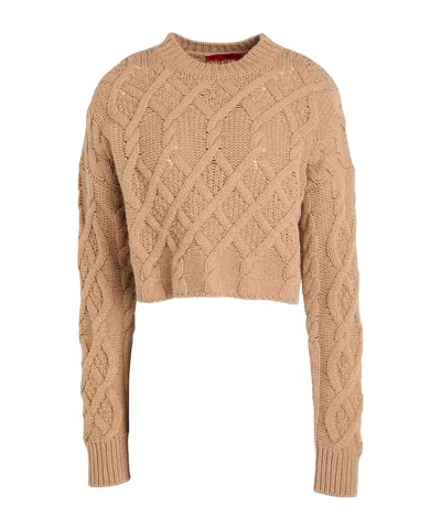 Maxco. Cable-knit Jumper In Brown