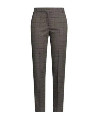 Maxco. Check Fine Worsted Dress Trousers In Brown