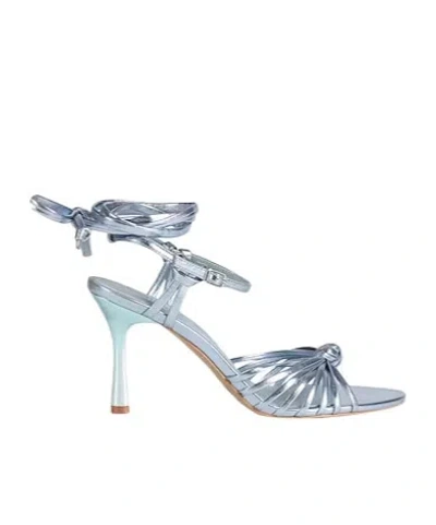 Maxco. Chunky-heeled Back-tied Sandals In Silver