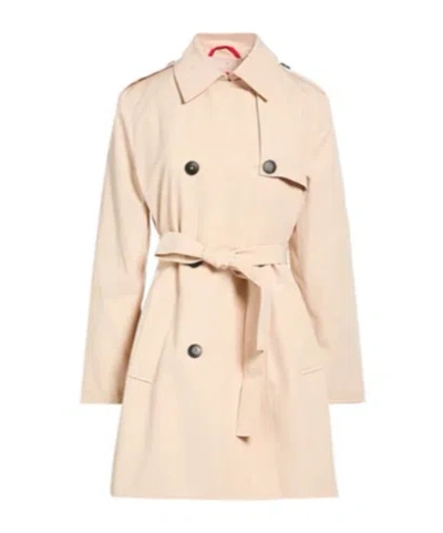 Maxco. Classic Long Trench Coat In Nude