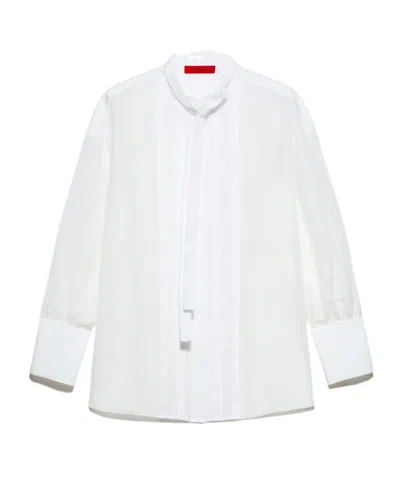 Maxco. Cotton And Silk Voile Shirt In White
