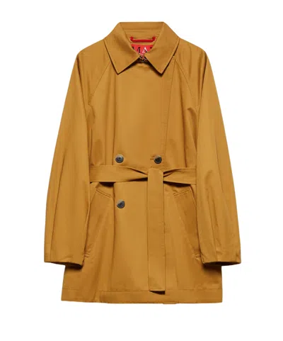 Maxco. Cotton-gabardine Mini Trench Coat In Yellow