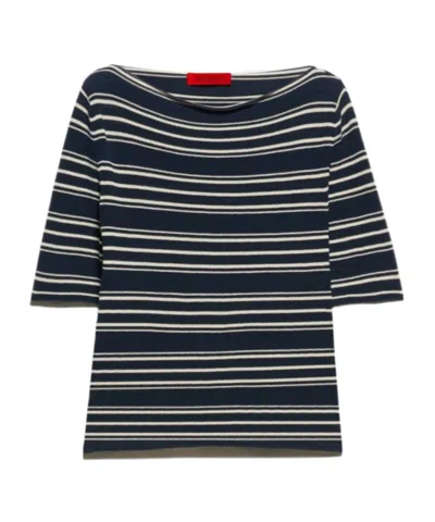 Maxco. Crepe Knitted T-shirt In Black