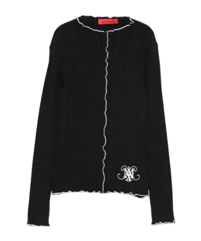 Maxco. Crew Neck Long-sleeved Knitwear In Black