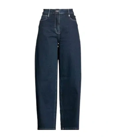 Maxco. Cropped Ankle-length Casual Denim Pants In Blue