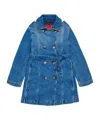 Maxco. Double-breasted Denim Coat In Blue