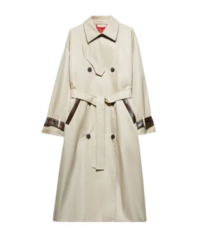 Maxco. Double-breasted Trench Coat In Brown