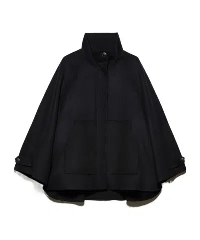 Maxco. Double-layer Wool A-line Coat In Black
