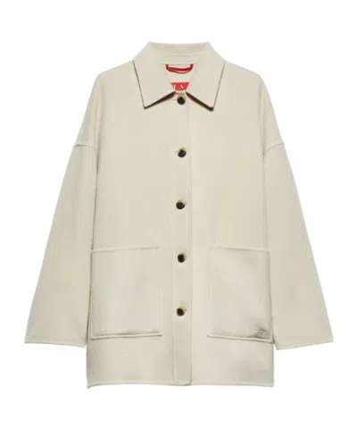 Maxco. Double-layer Wool Shirt Jacket In Neutral