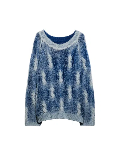 Maxco. Double-sided Knitted Pullover In Blue