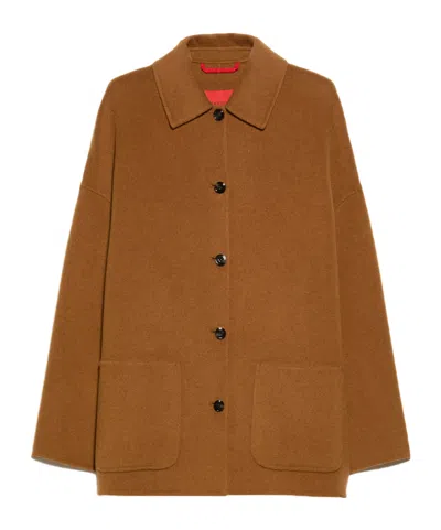 Maxco. Double-sided Wool Shacket In Brown