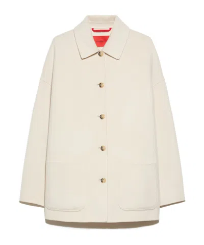 Maxco. Double-sided Wool Shacket In White