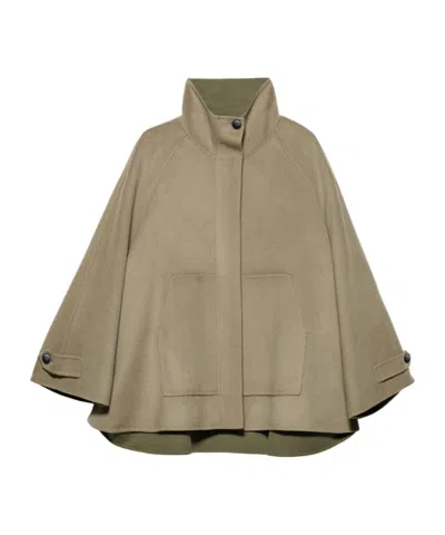 Maxco. Double-woven Wool A-line Jacket In Brown