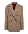 Maxco. Double-breasted Blazer In Brown