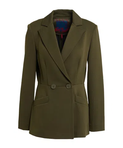 Maxco. Double-breasted Blazer In Green