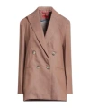 Maxco. Double-breasted Suit Jacket In Nude