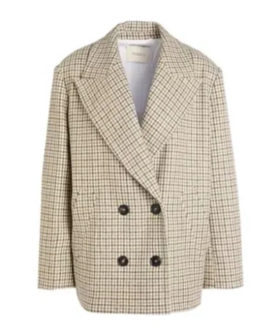 Maxco. Double-breasted Wool Coat In Multi