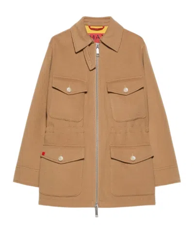 Maxco. Double-woven Wool Field Jacket In Brown