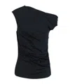 Maxco. Draped Neckline T-shirt In Black