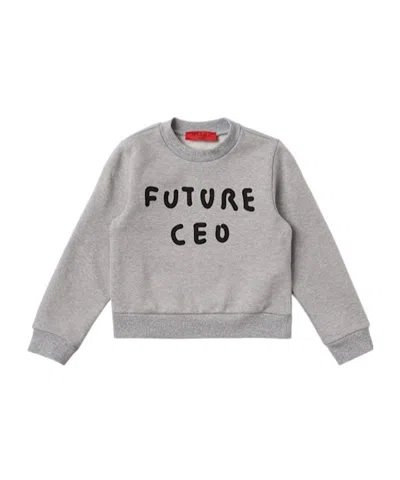 Maxco. Embroidered Cotton Sweatshirt In Gray
