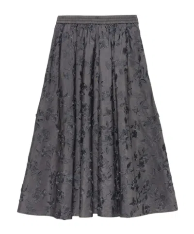 Maxco. Embroidered Taffeta Skirt In Purple