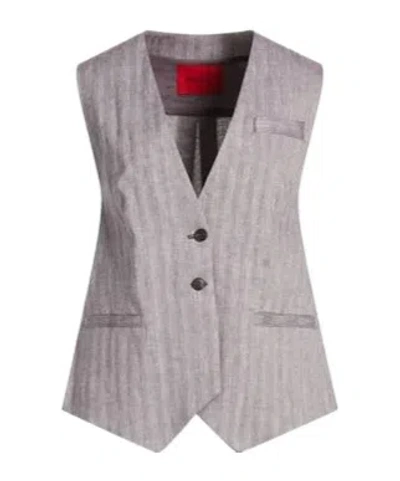 Maxco. Fitted Waistcoat In Gray