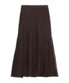 Maxco. Flared Cotton-drill Midi Skirt In Brown