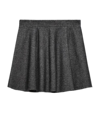 Maxco. Flared Jersey Mini Skirt In Gray