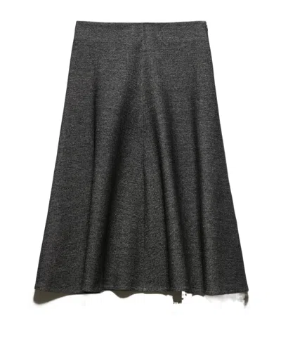 Maxco. Flared Knitted Midi Skirt In Gray
