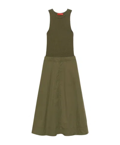 Maxco. Flared Midi Dress In Green