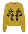 Maxco. Floral-embroidered Cardigan In Yellow