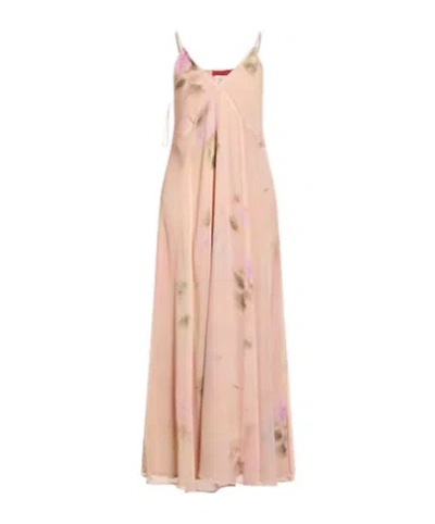 Maxco. Floral Flared Skirt In Nude