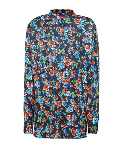 Maxco. Floral Pattern Shirt In Blue
