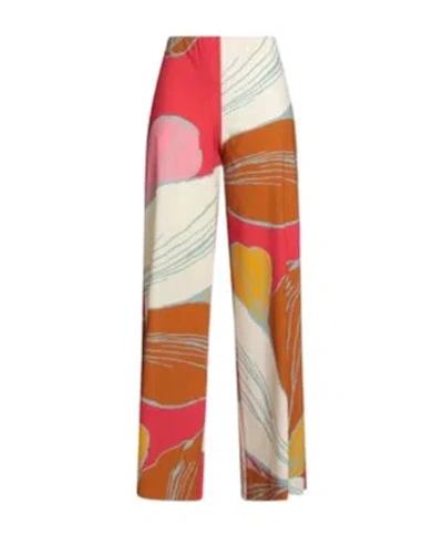 Maxco. Flowy Wide-leg Long Casual Trousers In Multi