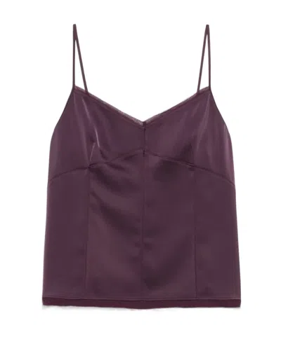 Maxco. Fluid Satin Top In Purple