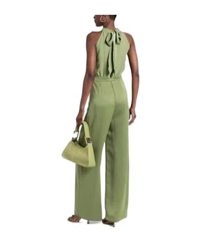 Maxco. High Waist And Front-slit Wide-leg Jumpsuit In Green