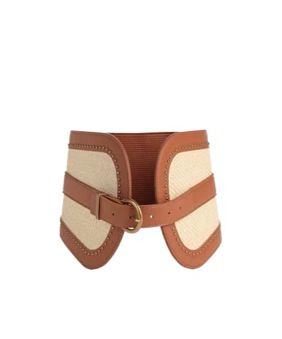 Maxco. High-waist Belts In Brown