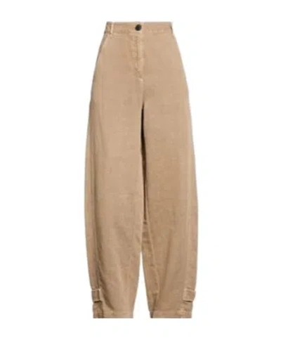 Maxco. High-waisted Curved Balloon Trousers In Nude