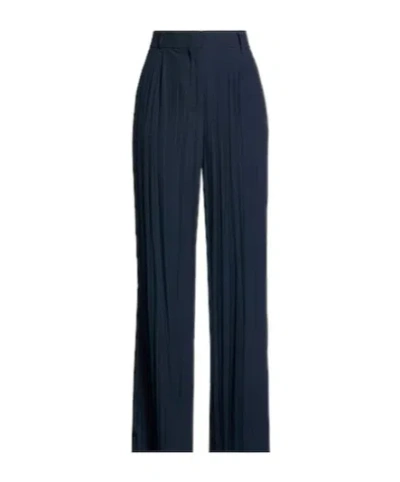 Maxco. High-waisted Loose Tailored Trousers In Blue