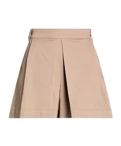 Maxco. High-waisted Pleated Skort In Nude