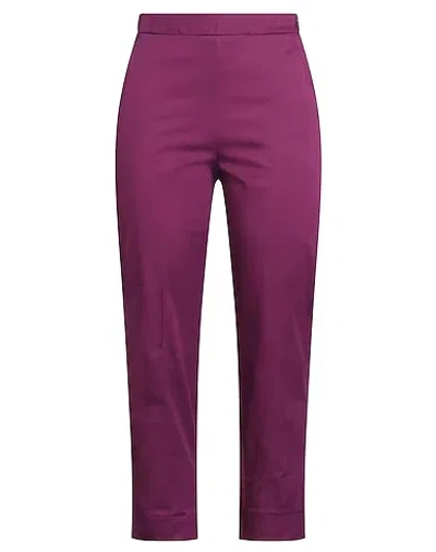 Maxco. High-waisted Slim-fit Cropped Pants In Red