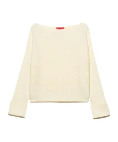 Maxco. Horizontal Rib-knit Sweater In Neutral
