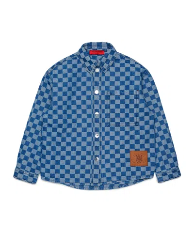 Maxco. Kids Checkered Button-up Shirt In Blue