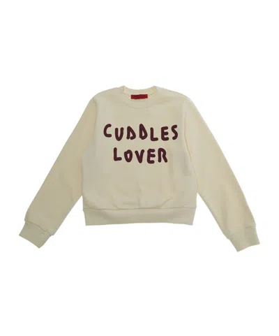 Maxco. Kids Cuddles Lover Printed Crewneck Sweatshirt In Nude