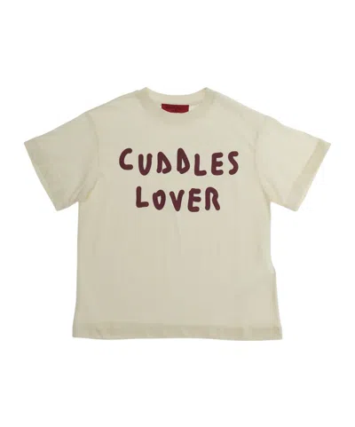 Maxco. Kids Cuddles Lover Printed Crewneck T-shirt In Neutral