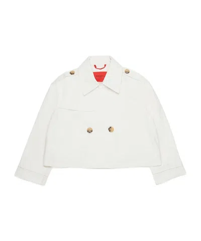 Maxco. Kids Double-breasted Coat In White