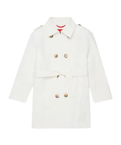 Maxco. Kids Double-breasted Straight Hem Coat In White