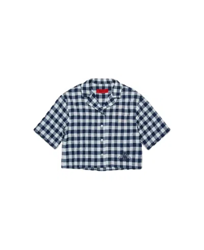 Maxco. Kids Logo Embroidered Checkered Shirt In Multi