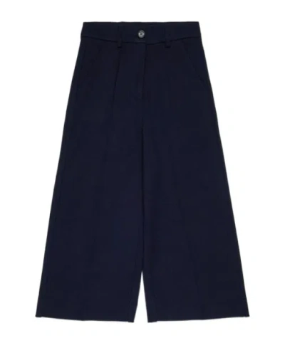 Maxco. Kids Logo Patch Wide Leg Pants In Blue