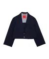 Maxco. Kids Single-breasted Cropped Jacket In Blue